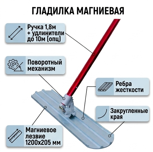 Осциллирующая гладилка для бетона магниевая TRO1200MG
